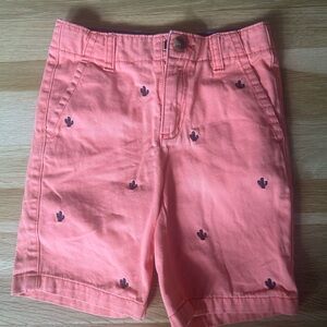 Classic Gymboree Embroidered Cactus Boys Shorts Salmon Size 6